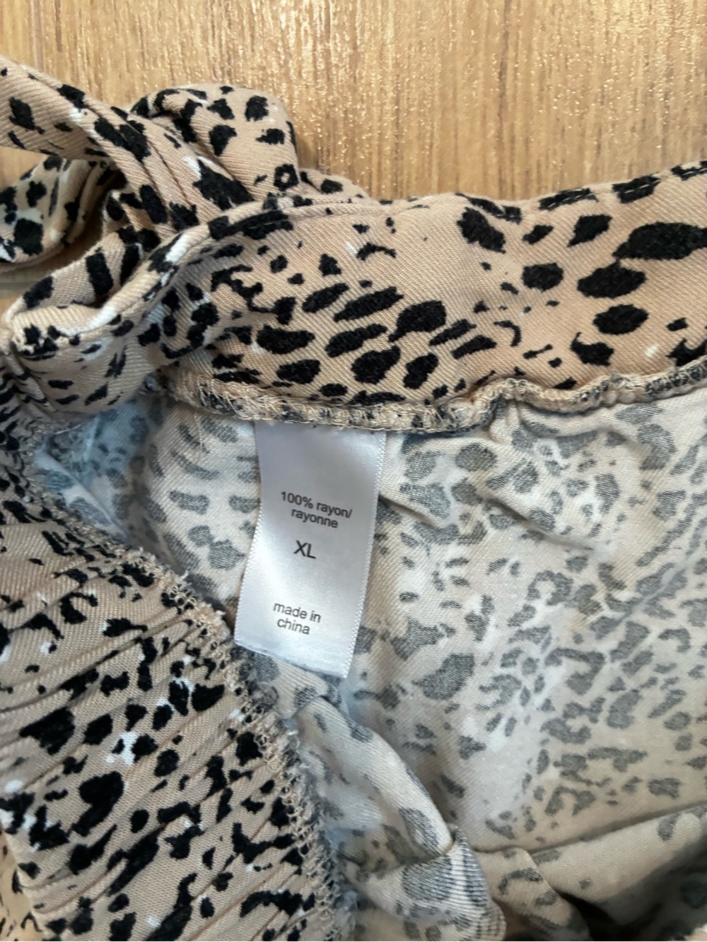 Maurices Beige and Black Animal Print High-Low Wrap Skirt - Picture 4 of 6